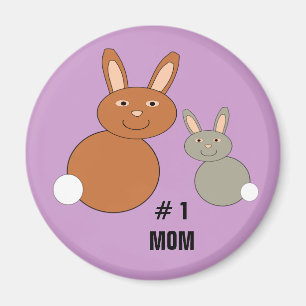Mères Jour Bunnies Numéro 1 Maman Aimant Personnal