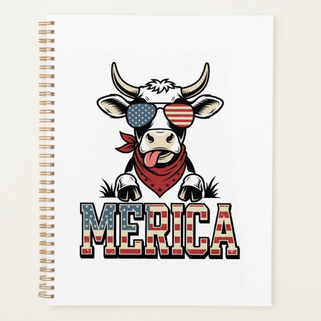 Merica Graphique de gravure vintage vache patrioti (Devant)
