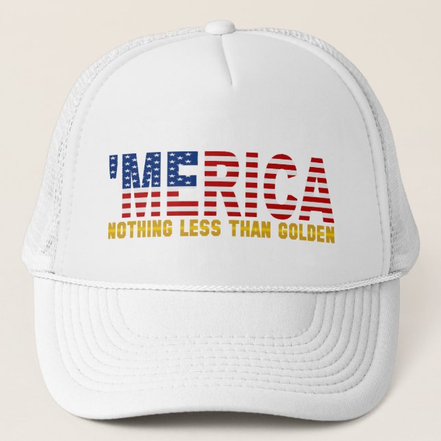 'MERICA "rien" casquette moins que d'or de drapeau (Devant)
