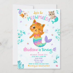 Merkitten anniversaire invitation Fille Fête magiq