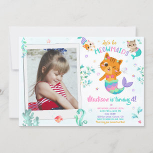 Merkitten anniversaire invitation Fille photo Magi