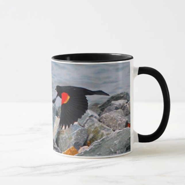MERLE À AILES ROUGES - tasse (Droite)