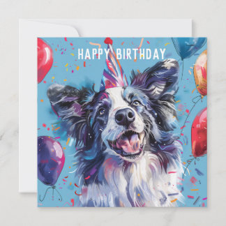 Merle Border Collie Carte d'anniversaire