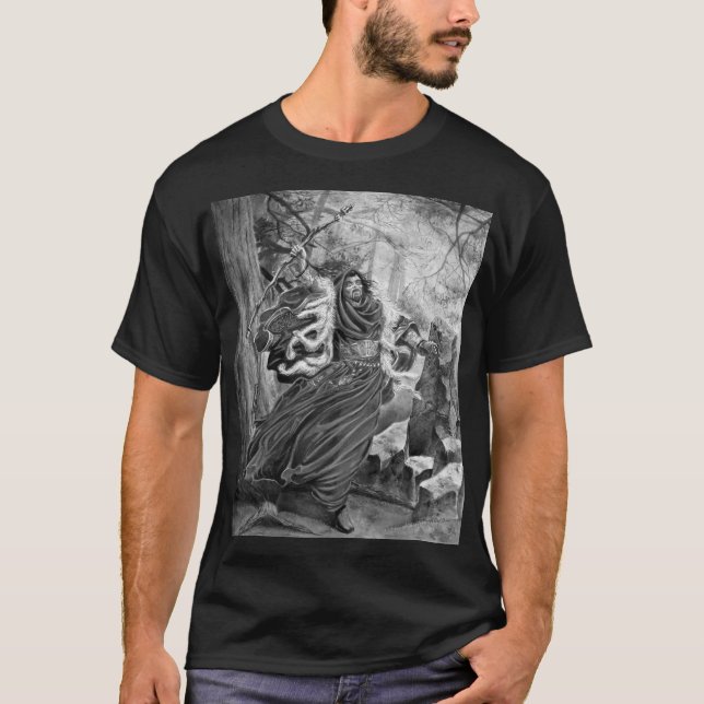 Merlin en T-shirt noir et blanc (Devant)