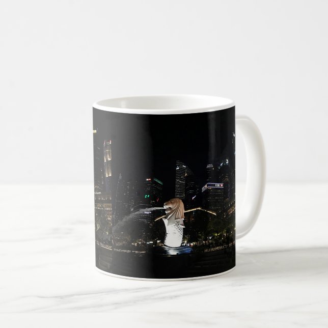 Merlion & Singapore Skyline #1 Mug (Devant droit)