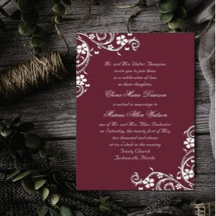 Merlot Floral Faire-part de mariage