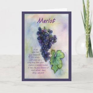 Merlot Vins d'art Grappes de voeux ou carte de not