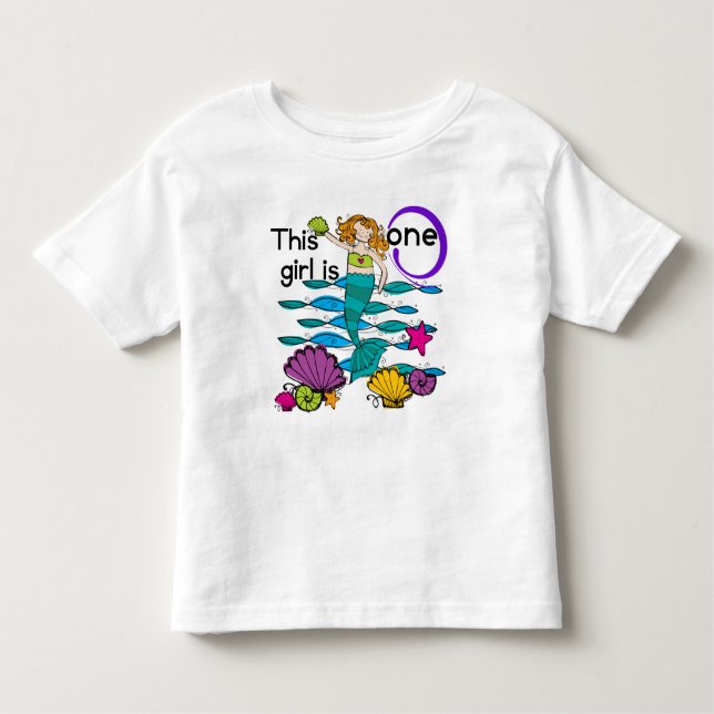 Mermaid 1er Anniversaire Tshirts et cadeaux (Devant)