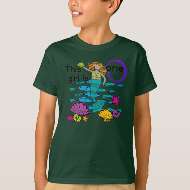 Mermaid 1er Anniversaire Tshirts et cadeaux (Devant)