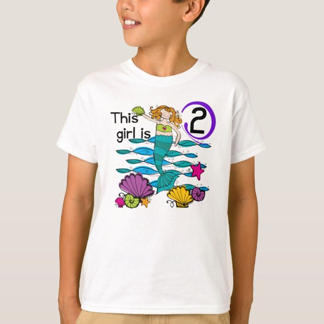 Mermaid 2e Anniversaire Tshirts et cadeaux (Devant)