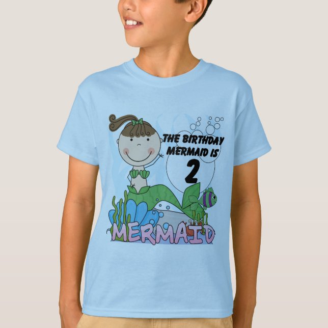 Mermaid 2e Anniversaire Tshirts et cadeaux (Devant)