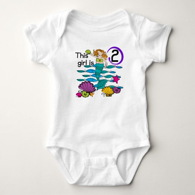 Mermaid 2e Anniversaire Tshirts et cadeaux (Devant)