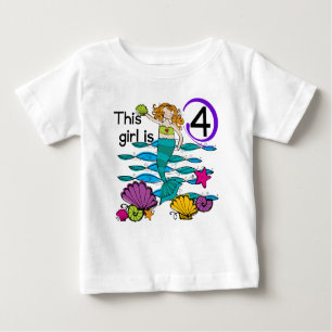 Mermaid 4th Birthday Tshirts and Gifts