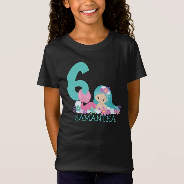 Mermaid 6e anniversaire Marina - De la mer T-shirt (Devant)