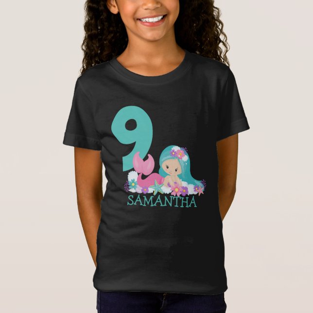 Mermaid 9e anniversaire Marina - De la mer T-shirt (Devant)