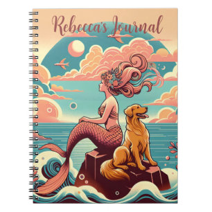 Mermaid Amoureux des chiens Journal Planificateur