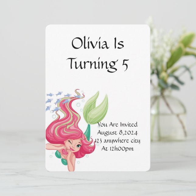 MERMAID ANNIVERSAIRE DE FÊTE INVITATION POUR LES F (Debout devant)