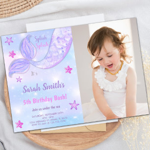 Mermaid Anniversaire Invitations sous la mer avec 