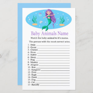 Mermaid Baby Animaux Nom Jeu