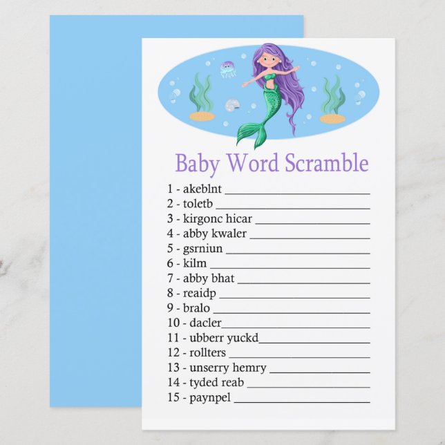 Mermaid Baby jeu de brouillage de mot (Devant / Derrière)