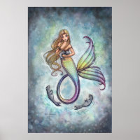 Mermaid Baby Seals Poster Print by M. Harrison