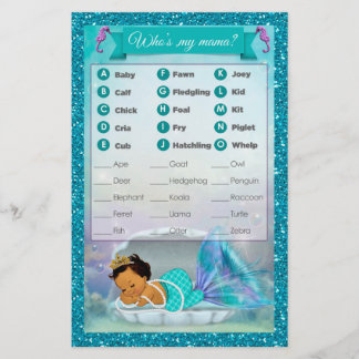 Mermaid Baby shower animal match jeu #136 moyen