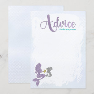 Mermaid Baby shower Conseils aux parents Cartes