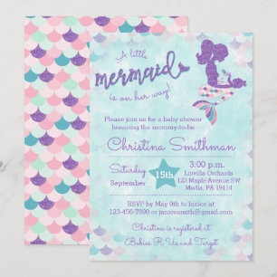 Mermaid Baby Shower Invitations for a Baby Girl