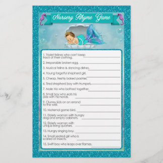 Mermaid Baby shower Nursery Rhyme Jeu #130