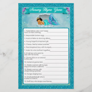 Mermaid Baby shower Nursery Rhyme Jeu #136
