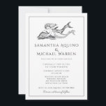 Mermaid Beach Wedding Invitation<br><div class="desc">Mariage de la sirène et du dauphin sur la plage. Sirène et dauphin à l'envers de l'invitation. Les sirènes sont le symbole de la chance et du bonheur. Bleu pastel doux et blanc. Personnalisez avec votre texte mariage. Cliquez sur le bouton "Customiser" pour personnaliser davantage ce modèle. Vous pourrez modifier...</div>