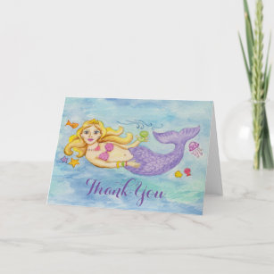 Mermaid carte de remerciements