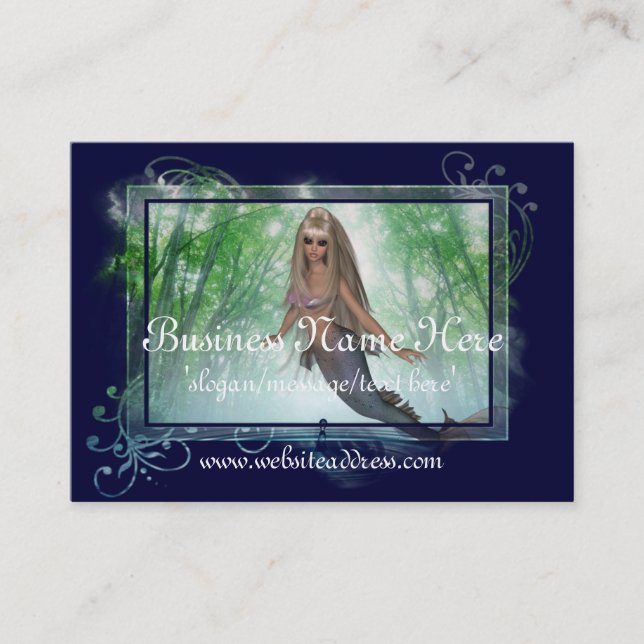 Mermaid Carte de visite :: Belle Blonde Tag D3 (Devant)