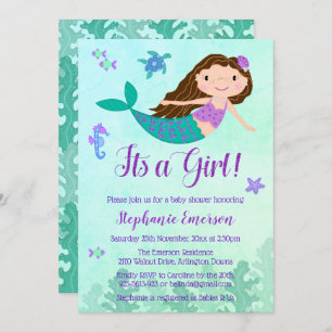 Mermaid C'est une fille Baby Shower Invitations