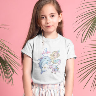 Mermaid Custom Kids Nom Rose Girl T-shirt