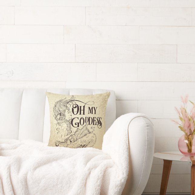 Mermaid Déesse sous-marine Oreiller Brown (Canapé)