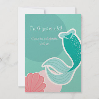 Mermaid dreams birthday invitation