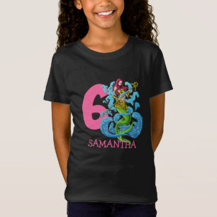 Mermaid Guerrier 6e anniversaire T-shirt