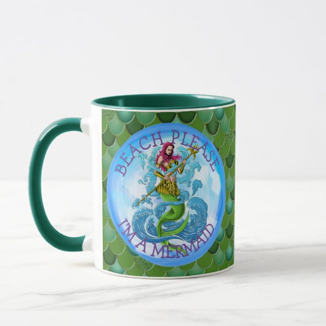 Mermaid Guerrier Green Mug (Gauche)