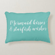 Mermaid Kisses Starfish Wings Accent Coussin