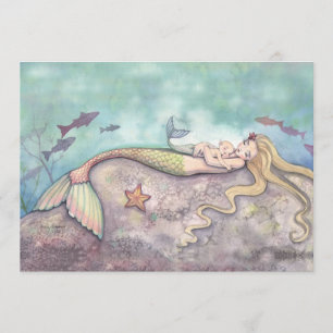 Mermaid Lullaby Baby Shower Invitations