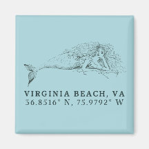 Mermaid Magnet - Coordonnées de Virginia Beach, VA