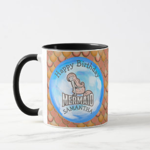 Mermaid Mappy Happy BIRTHDAY PINK Mug