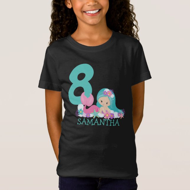 Mermaid Marina 8e anniversaire - De la mer T-shirt (Devant)
