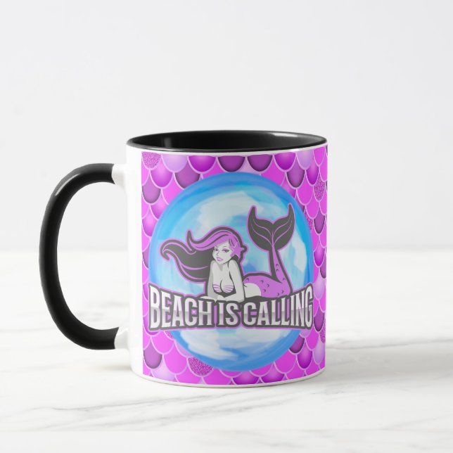Mermaid Mignonne Mug pourpre (Gauche)