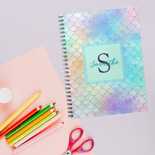 Mermaid Modern Pretty Name Carnet initial