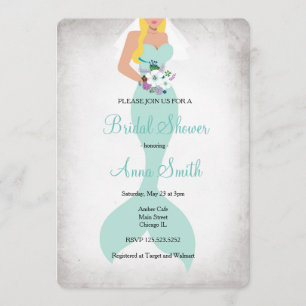 Mermaid nuptiale invitation vert menthe fleurie