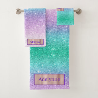 Mermaid Ombre Parties scintillant Nom personnalisé