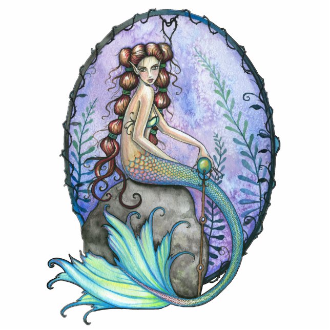 Mermaid Photo Sculpture Ornament par Molly Harriso (Devant)