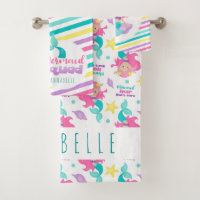 Mermaid Princess Squad rose Bleu Jaune rayures